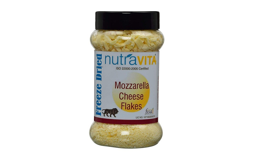 Nutravita Mozzarella Cheese Flakes    Plastic Jar  100 grams